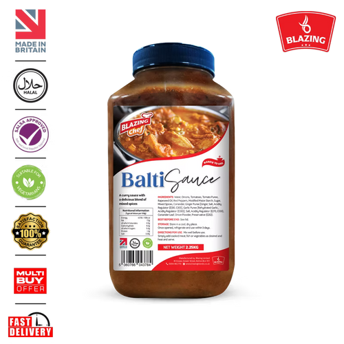 Blazing Balti Sauce 2.25kg, Authentic Spiced Ready-to-Use Curry Sauce