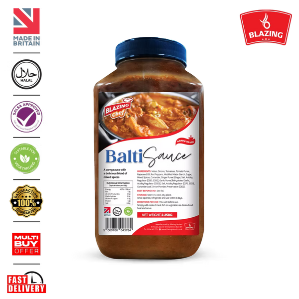 Blazing Balti Sauce 2.25kg, Authentic Spiced Ready-to-Use Curry Sauce