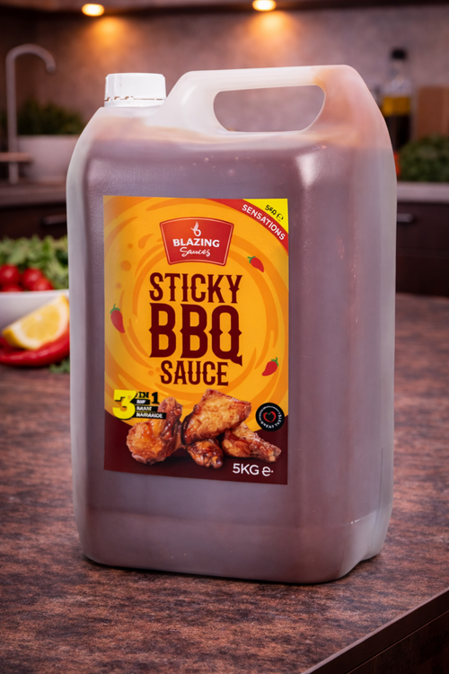 Blazing Sticky BBQ Sauce 5kg, Perfect for Chicken Wings, Ribs & More
