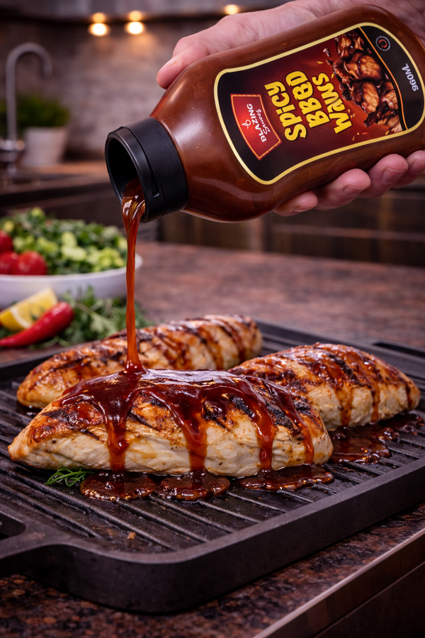 Blazing Spicy BBQ Wings Sauce 960ml, Smoky Chilli Glaze & Marinade