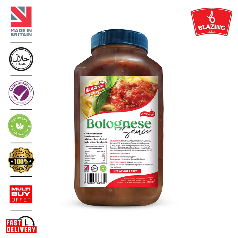 Blazing Bolognese Sauce 2.25kg, Classic Italian-Style Ready-to-Use Cooking Sauce