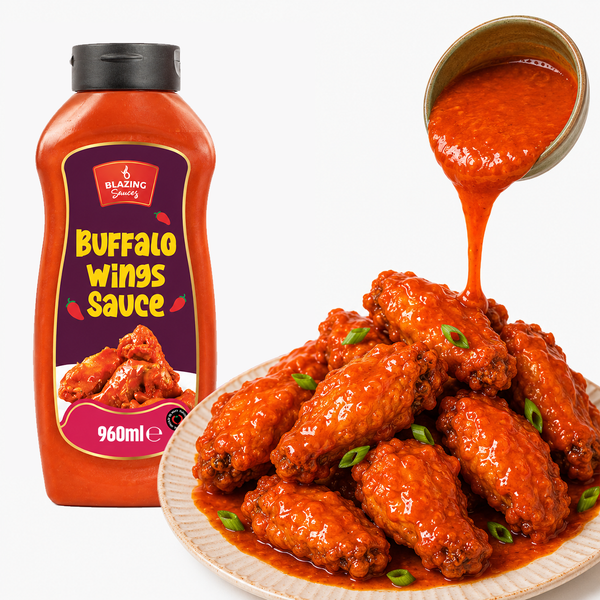Blazing Buffalo Wings Sauce 960ml, Classic Spicy Wing Sauce, Dip and Dressing