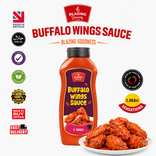 Blazing Buffalo Wings Sauce 1.1KG, Classic Spicy Wing Sauce, Dip and Dressing