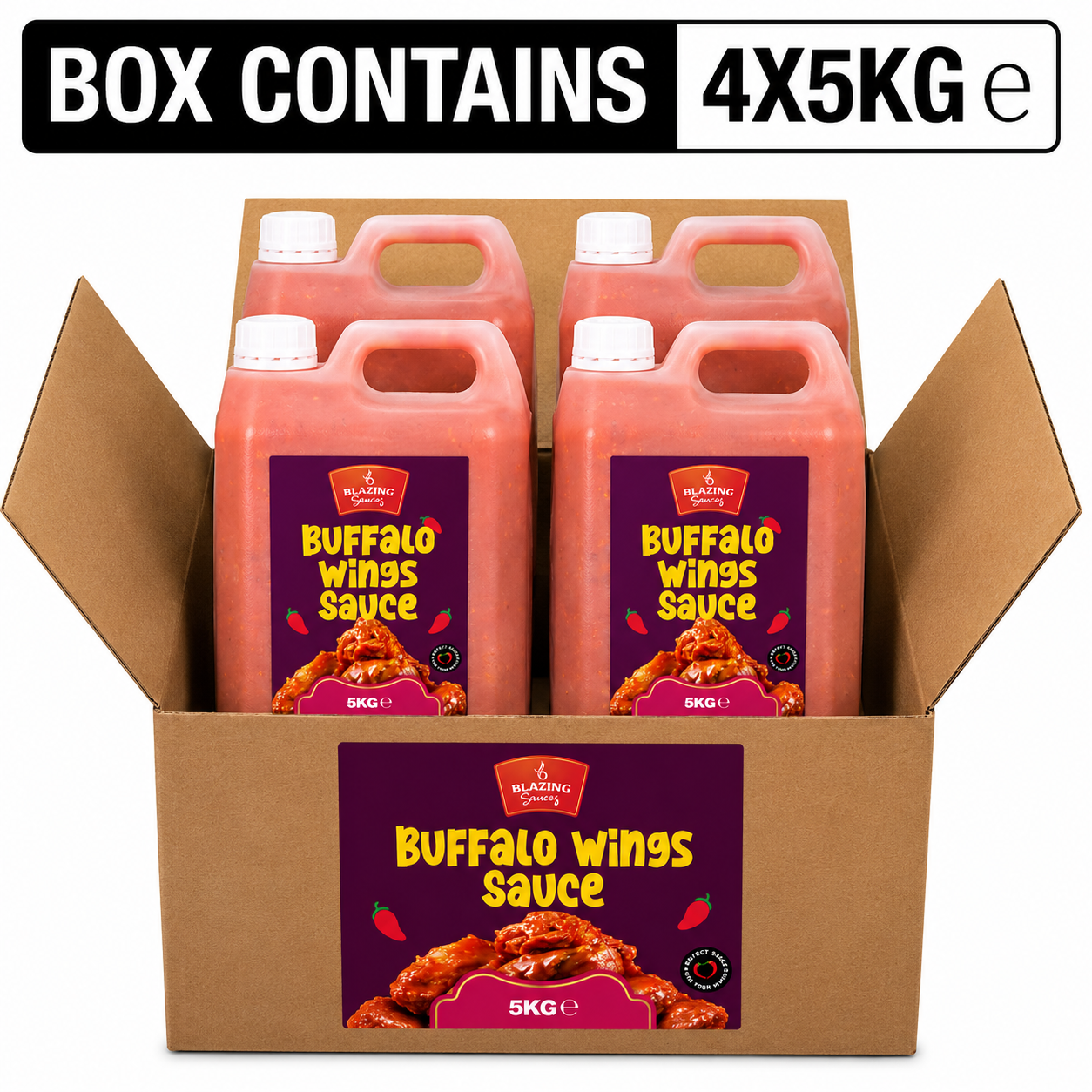 Blazing Buffalo Wings Sauce 5kg, Classic Spicy Wing Sauce, Dip and Dressing