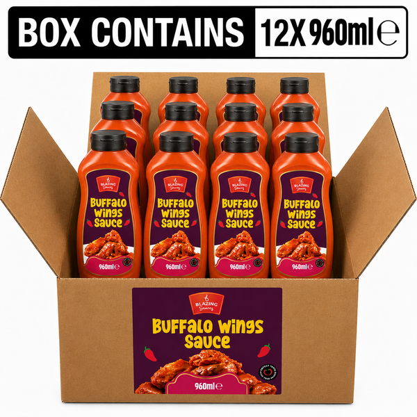 Blazing Buffalo Wings Sauce 960ml, Classic Spicy Wing Sauce, Dip and Dressing