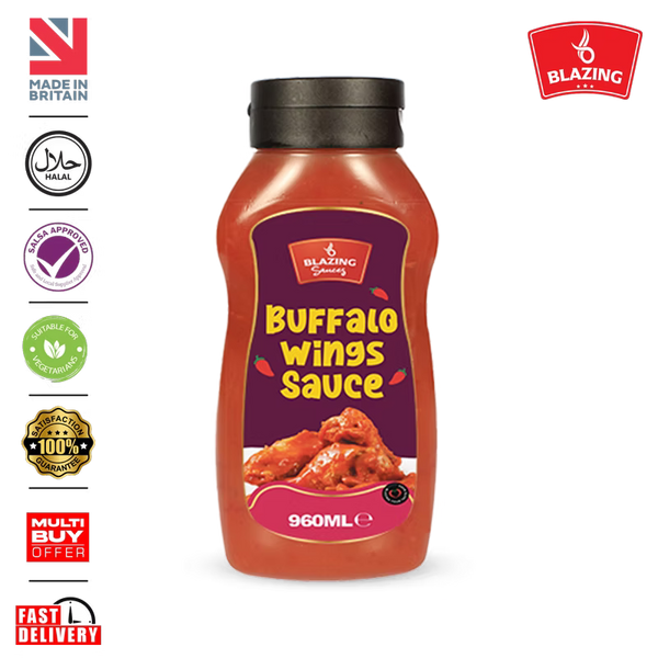 Blazing Buffalo Wings Sauce 960ml, Classic Spicy Wing Sauce, Dip and Dressing