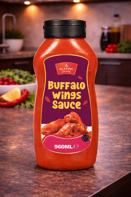 Blazing Buffalo Wings Sauce 960ml, Classic Spicy Wing Sauce, Dip and Dressing