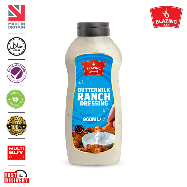 Blazing Buttermilk Ranch Dressing 960ml, Creamy and Tangy Classic Dip