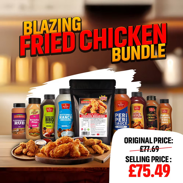 Blazing Fried Chicken Bundle 9 Products – Seasoning, Breading & Sauce Kit