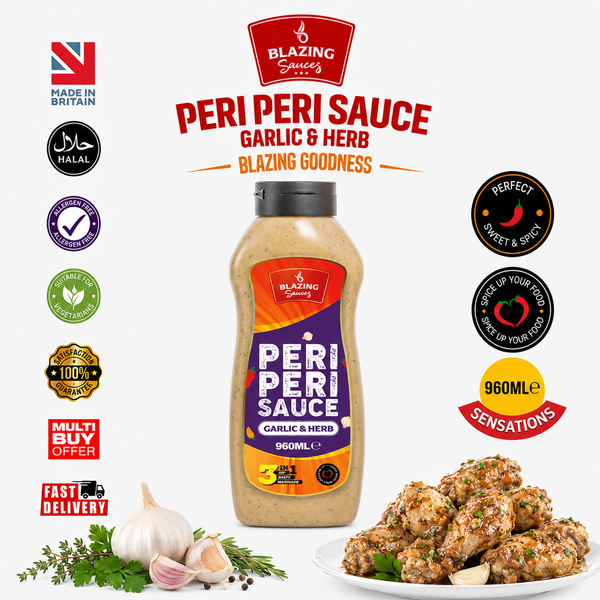 Garlic & Herb Peri Peri Sauce 960ml, Mild Zesty Chilli Marinade