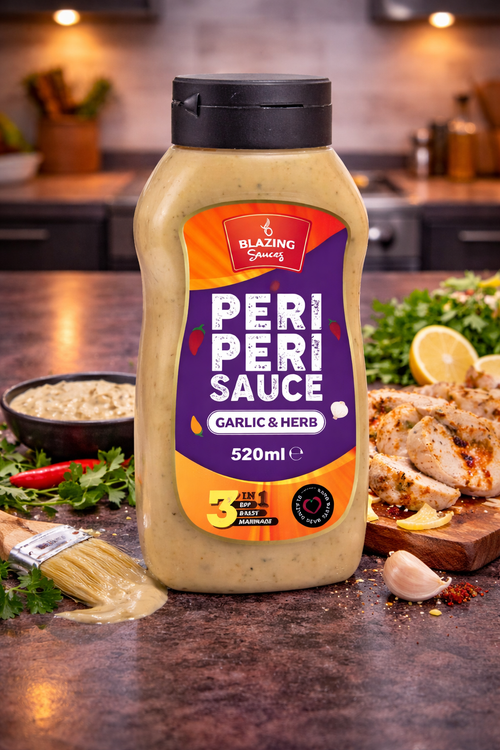 Garlic & Herb Peri Peri Sauce 520ml, Mild Zesty Chilli Marinade