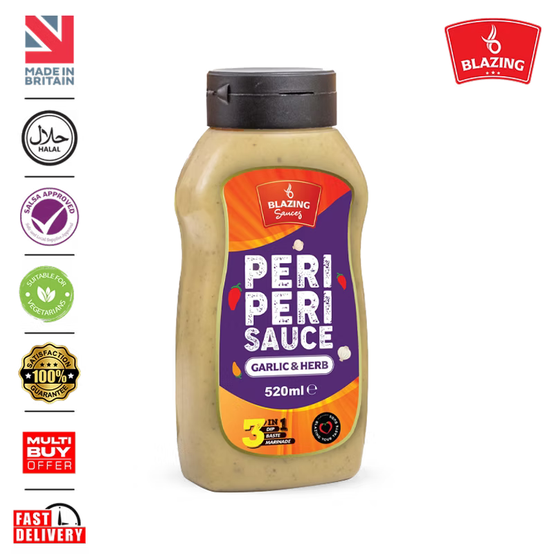 Garlic & Herb Peri Peri Sauce 520ml, Mild Zesty Chilli Marinade
