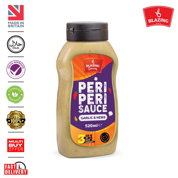 Garlic & Herb Peri Peri Sauce 520ml, Mild Zesty Chilli Marinade