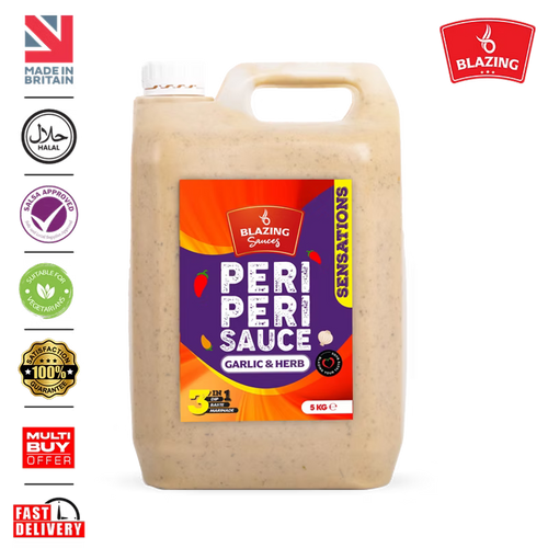 Garlic & Herb Peri Peri Sauce 5kg, Mild Zesty Chilli Marinade