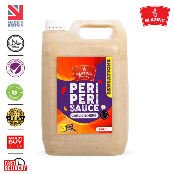 Garlic & Herb Peri Peri Sauce 5kg, Mild Zesty Chilli Marinade