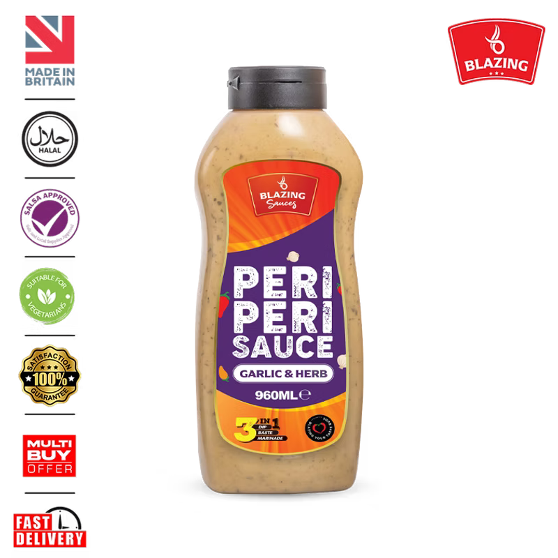 Garlic & Herb Peri Peri Sauce 960ml, Mild Zesty Chilli Marinade