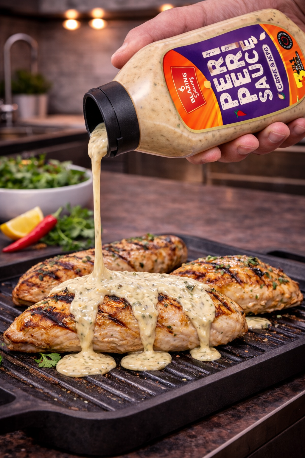 Garlic & Herb Peri Peri Sauce 960ml, Mild Zesty Chilli Marinade