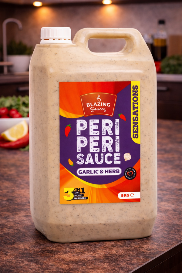 Garlic & Herb Peri Peri Sauce 5kg, Mild Zesty Chilli Marinade