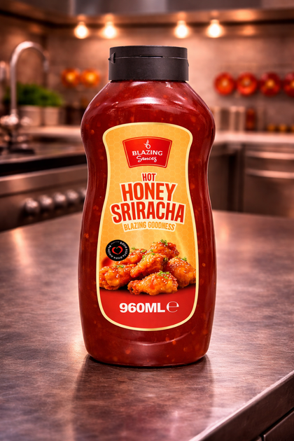 Blazing Honey Sriracha Wings Sauce 960ml, Sweet and Spicy Sticky Glaze