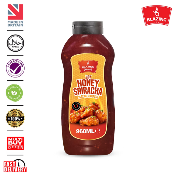 Blazing Honey Sriracha Wings Sauce 960ml, Sweet and Spicy Sticky Glaze