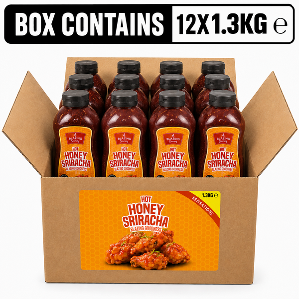 Blazing Honey Sriracha Wings Sauce 1.3KG, Sweet and Spicy Sticky Glaze