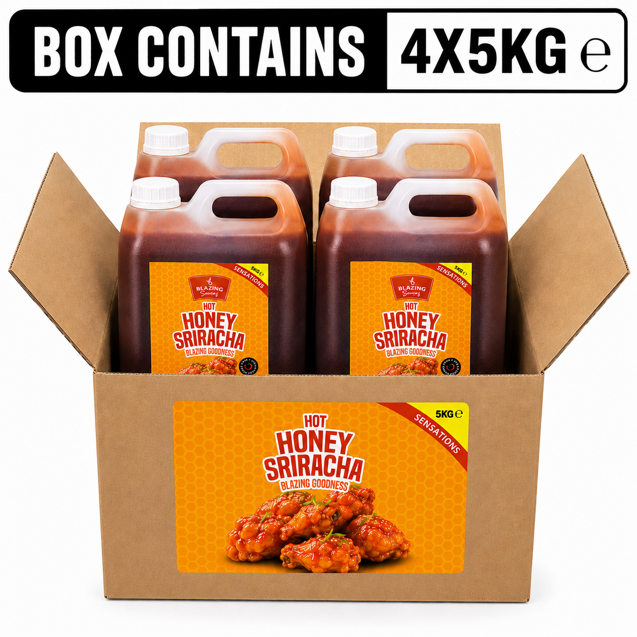 Blazing Honey Sriracha Wings Sauce 5kg, Sweet and Spicy Sticky Glaze