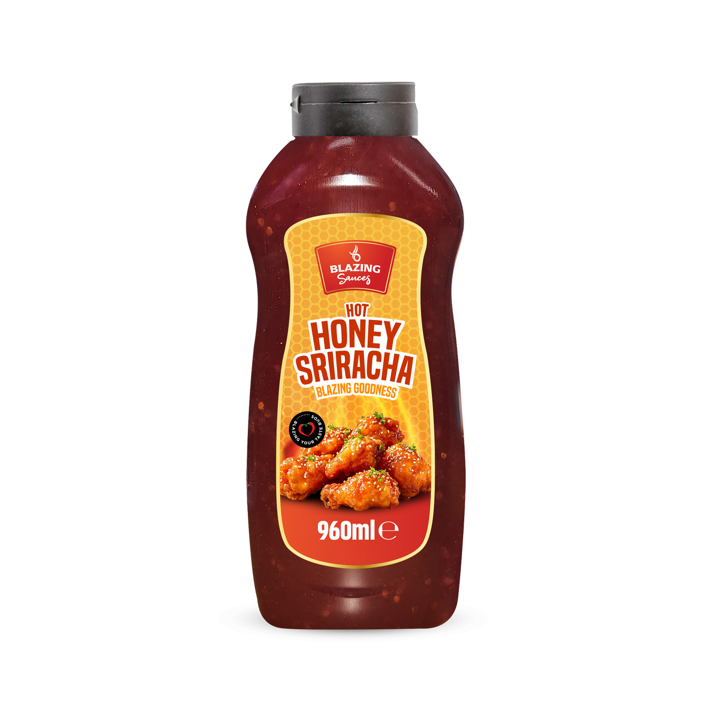 Blazing Honey Sriracha Wings Sauce 960ml, Sweet and Spicy Sticky Glaze