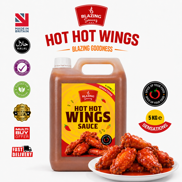 Blazing Hot Hot Wing Sauce 5kg, Extra Hot Chicken Wing Sauce, Dip and Glaze