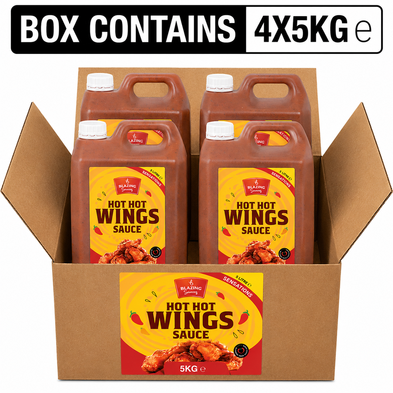 Blazing Hot Hot Wing Sauce 5kg, Extra Hot Chicken Wing Sauce, Dip and Glaze