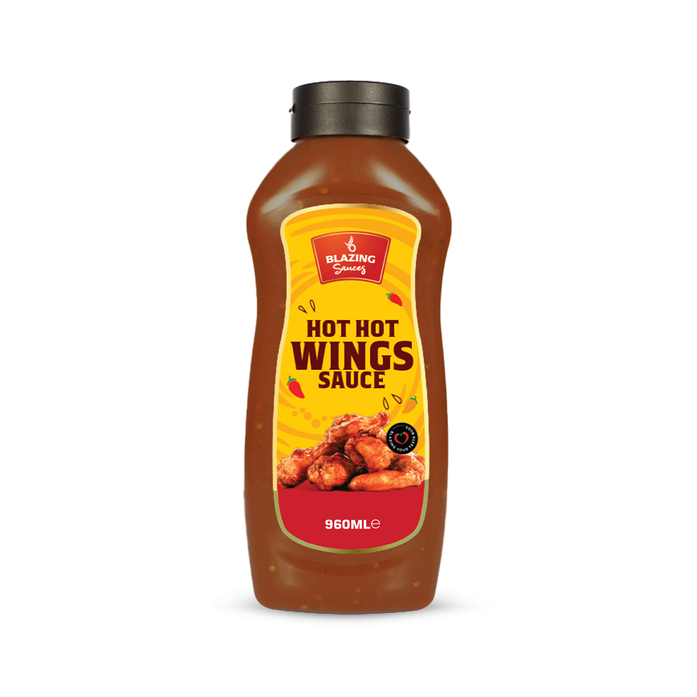 Blazing Hot Hot Wing Sauce 960ml, Extra Hot Chicken Wing Sauce, Dip and Glaze