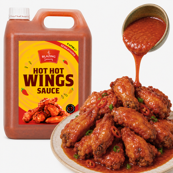 Blazing Hot Hot Wing Sauce 5kg, Extra Hot Chicken Wing Sauce, Dip and Glaze