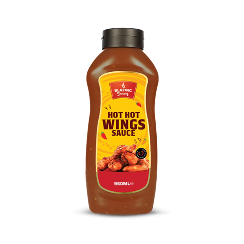 Blazing Hot Hot Wing Sauce 960ml, Extra Hot Chicken Wing Sauce, Dip and Glaze
