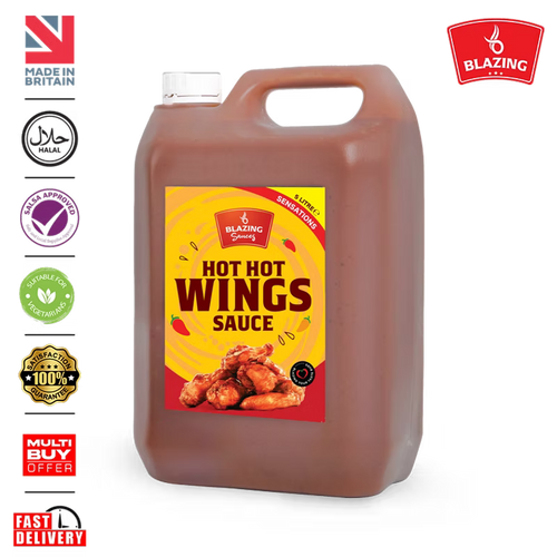 Blazing Hot Hot Wing Sauce 5kg, Extra Hot Chicken Wing Sauce, Dip and Glaze