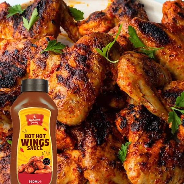 Blazing Hot Hot Wing Sauce 960ml, Extra Hot Chicken Wing Sauce, Dip and Glaze