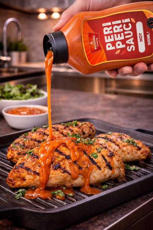 Blazing Hot Peri Peri Sauce 960ml, Fiery Chicken Baste, Dip & Marinade