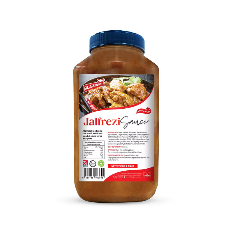 Blazing Jalfrezi Sauce 2.25kg, Spicy & Tangy Ready-to-Use Curry Sauce