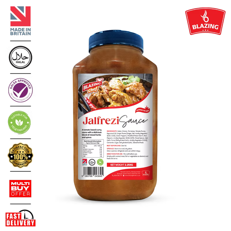 Blazing Jalfrezi Sauce 2.25kg, Spicy & Tangy Ready-to-Use Curry Sauce