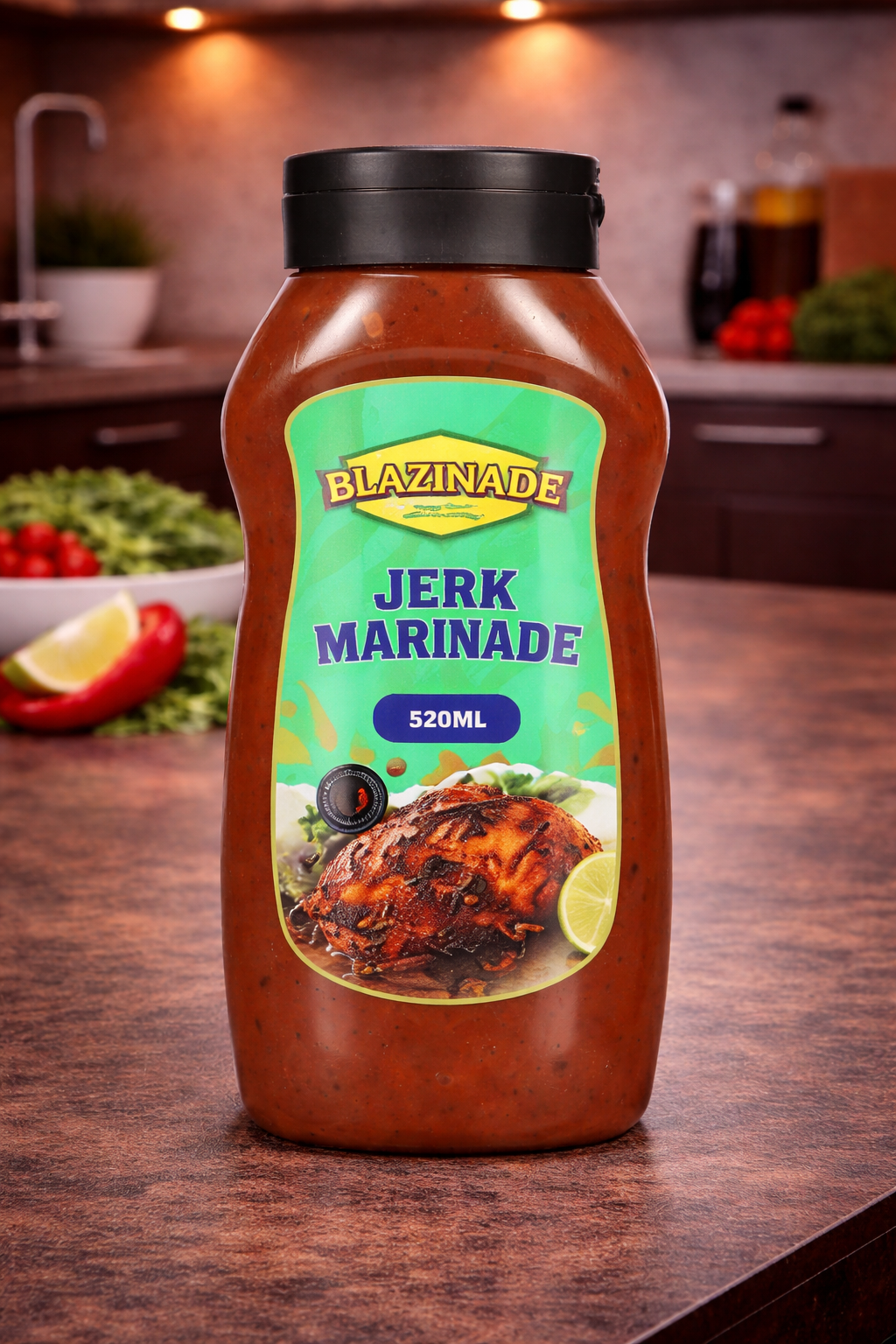 Blazing Jerk Marinade Sauce 520ml, for Chicken, Meat & Vegetables