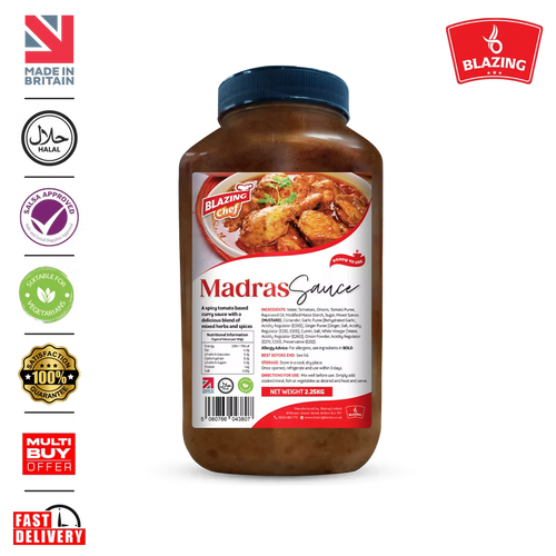 Blazing Madras Curry Sauce 2.25kg, Rich & Spicy Ready-to-Use Indian Style Sauce