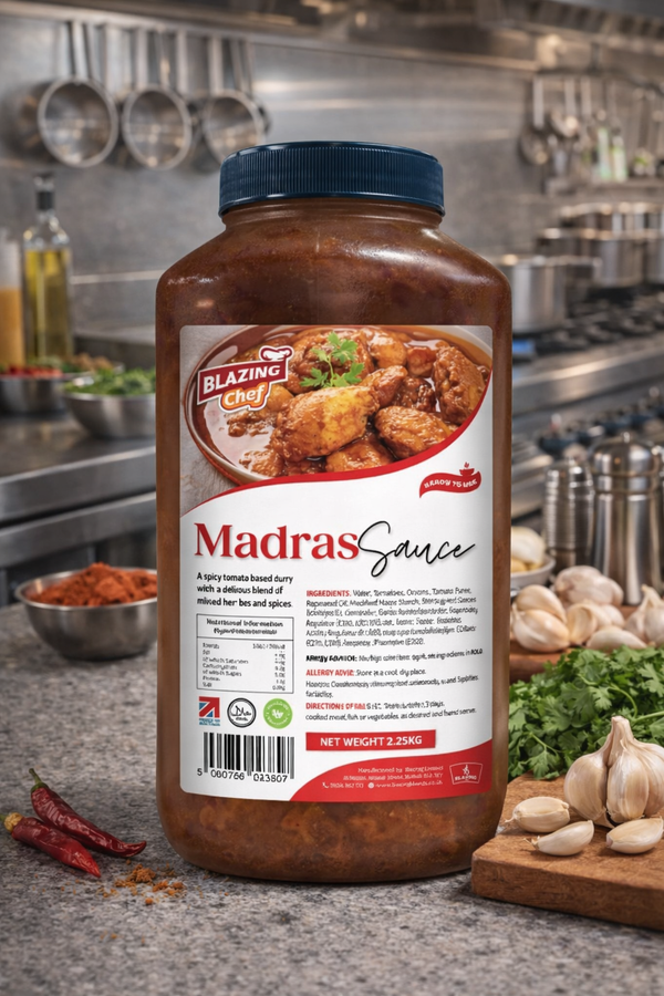 Blazing Madras Curry Sauce 2.25kg, Rich & Spicy Ready-to-Use Indian Style Sauce