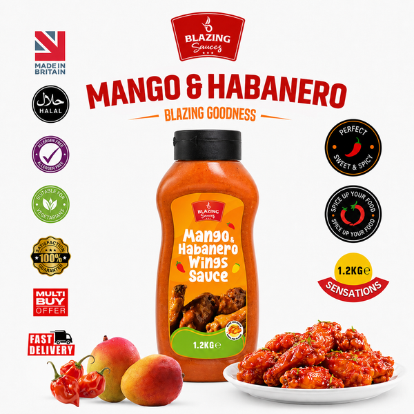 Blazing Mango Habanero Sauce 1.2kg, Sweet Heat Peri Peri Glaze & Marinade