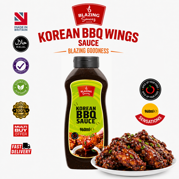 Blazing Korean BBQ Sauce 960ml, Sweet and Smoky Asian Glaze