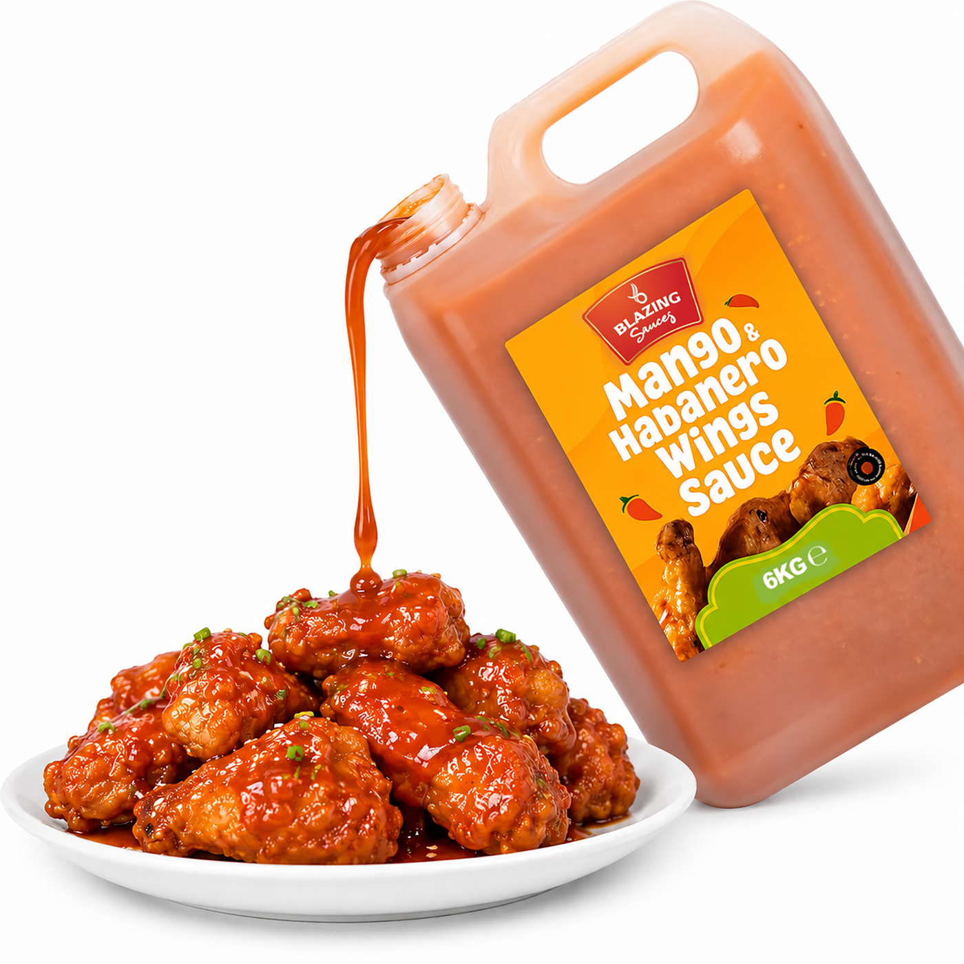 Blazing Mango Habanero Sauce 5kg, Sweet Heat Peri Peri Glaze & Marinade