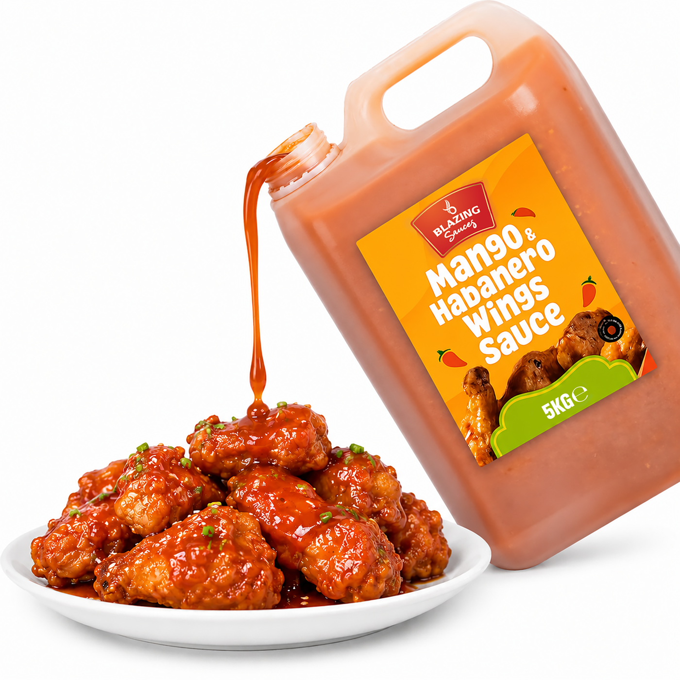 Blazing Mango Habanero Sauce 5kg, Sweet Heat Peri Peri Glaze & Marinade