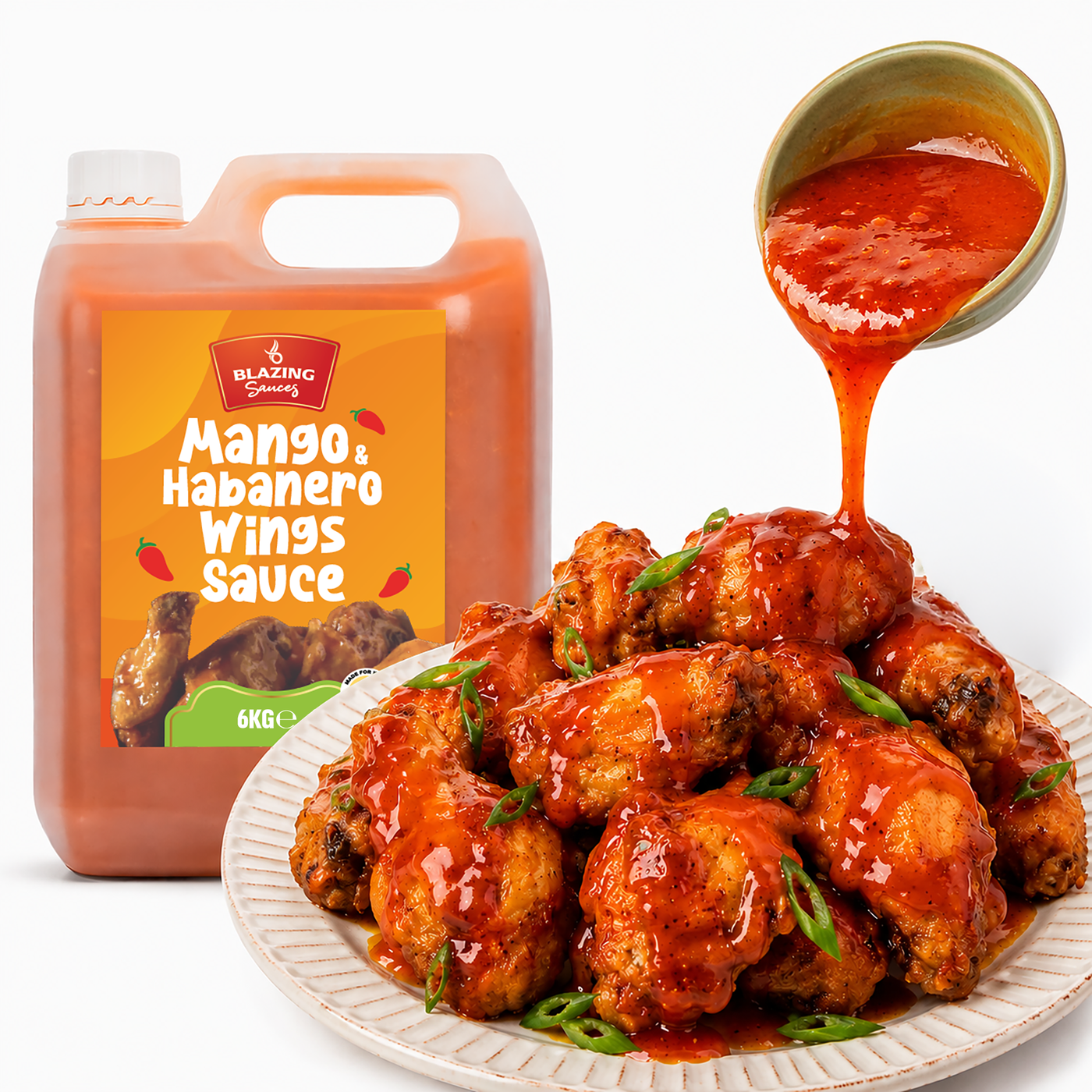 Blazing Mango Habanero Sauce 6kg, Sweet Heat Peri Peri Glaze & Marinade