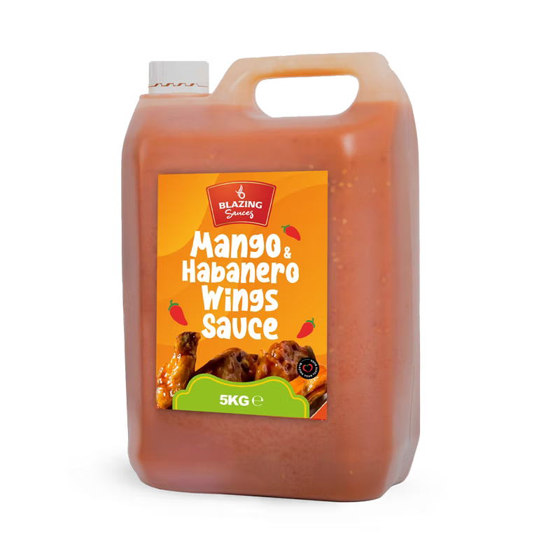 Blazing Mango Habanero Sauce 5kg, Sweet Heat Peri Peri Glaze & Marinade