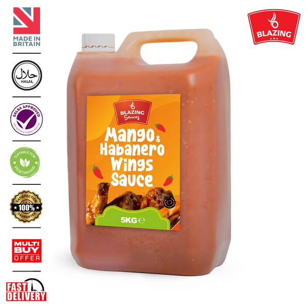 Blazing Mango Habanero Sauce 5kg, Sweet Heat Peri Peri Glaze & Marinade