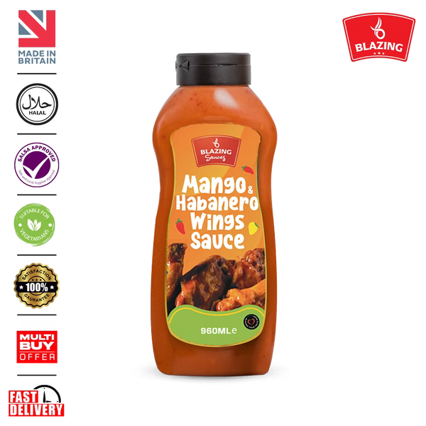 Blazing Mango Habanero Sauce 960ml, Sweet Heat Peri Peri Glaze & Marinade
