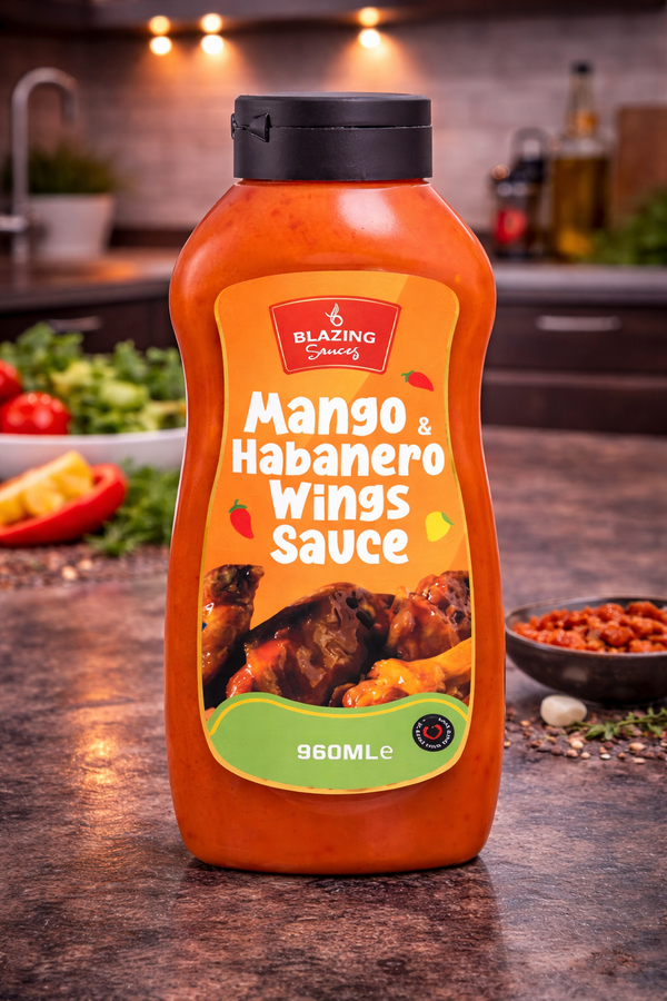 Blazing Mango Habanero Sauce 960ml, Sweet Heat Peri Peri Glaze & Marinade