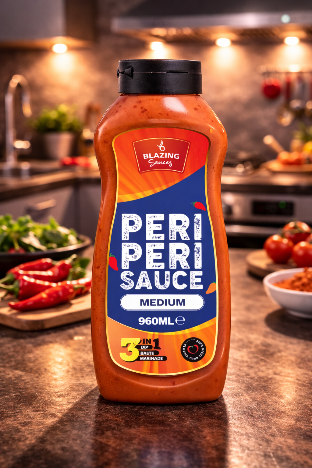 Blazing Medium Peri Peri Sauce 960ml, Bold & Balanced Peri Heat